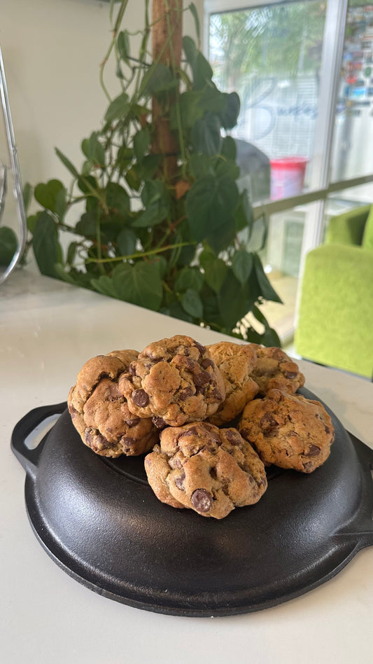 Brown butter sourdough chocolate chip cookies