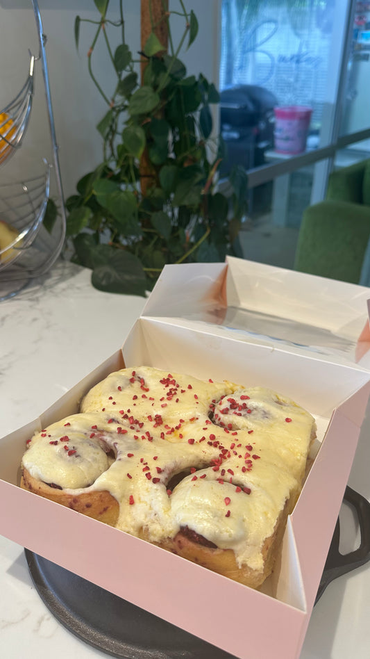 Sourdough brioche raspberry/white chocolate rolls